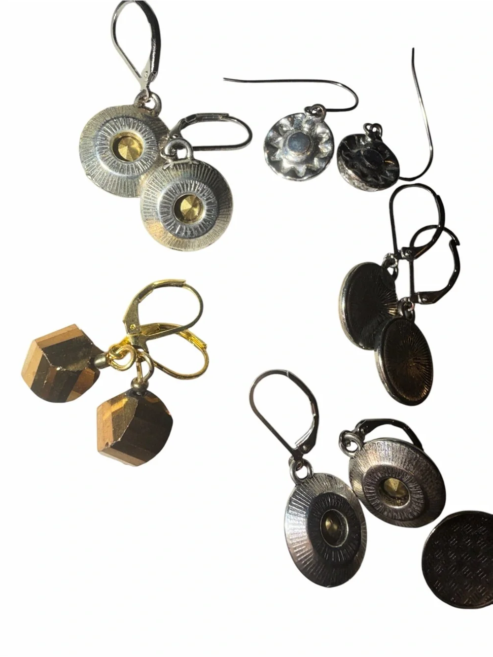 Assorted Women's Silver-Tone and Pink Earrings Set